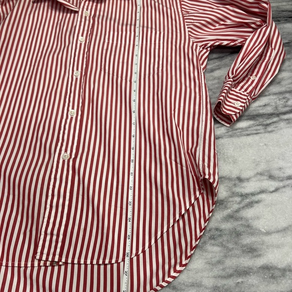 Vintage Ralph Lauren Women's Red/White Striped Shirt size 6 - Picture 6 of 11